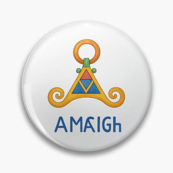 Item preview, Amazigh Fibula with Tifinagh Art – Watercolor Style designed and sold by ALITOPRINCE.