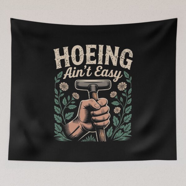 Item preview, Gardener T Shirt, Plant Lover Shirt, Farmer T Shirt, Hoeing Ain't Easy Shirt, Gift For Gardeners, Botanical Shirt, Gardening Shirt, Garden designed and sold by DRAWZENART.