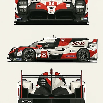 Toyota TS050 Hybrid 2018 – Triple View Le Mans Winning Race Car