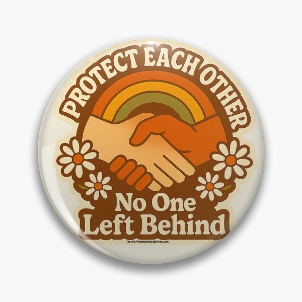 Item preview, Protect Each Other Two Hands & Flowers Retro Resistance  designed and sold by Sunny Apocalypse .