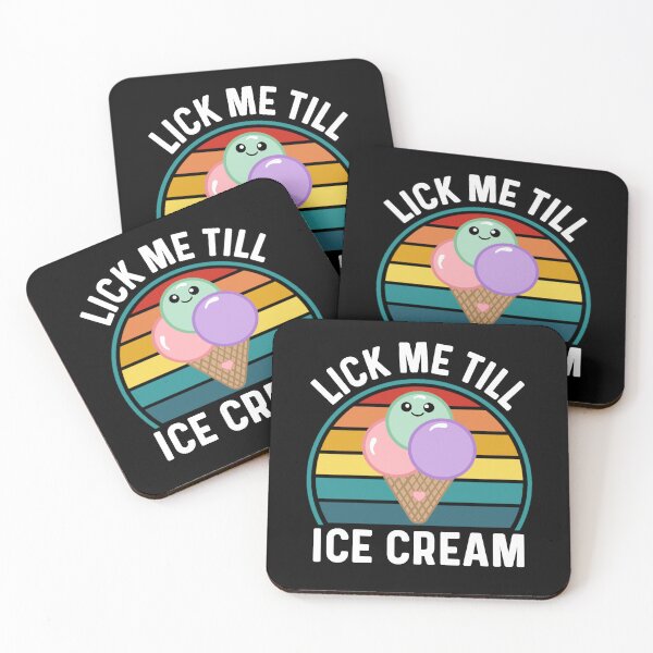 Item preview, Lick Me Till Ice Cream - Cute Retro Ice Cream Pun Smiling Scoops Funny Quote designed and sold by Sunserize Designs.
