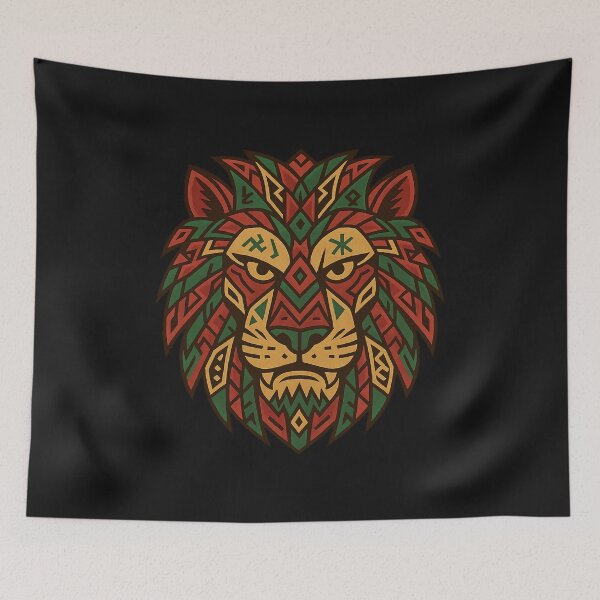 Item preview, Amazigh Lion Mask – Tribal Symbolism & Geometric Power designed and sold by ALITOPRINCE.