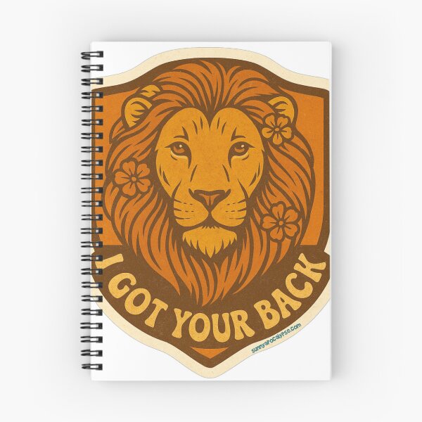 Item preview, Lion. I Got Your Back. Shield. Flowers. Retro. designed and sold by Sunny Apocalypse .
