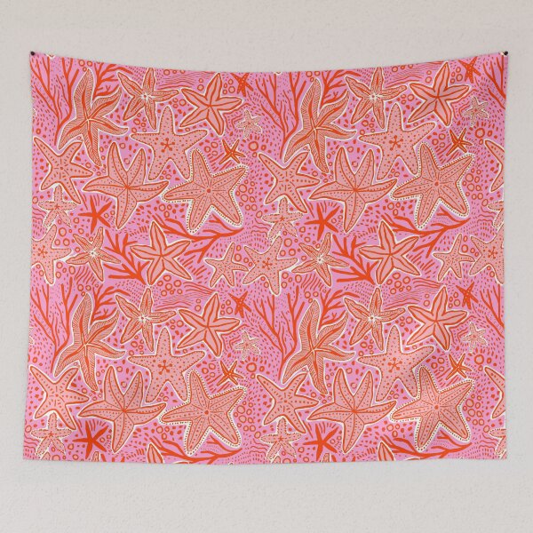 Item preview, Vibrant pink and orange starfish designed and sold by DafneDStudio.
