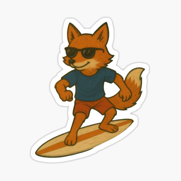 Item preview, Cool fox surfing designed and sold by Royal Sixty-Four.