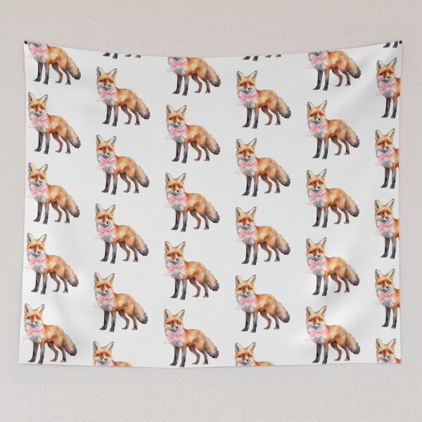 Artikelvorschau, Aquarell Fuchs mit rosa Schleife – Coquette Soft Girl Era Woodland Animal Art entworfen und verkauft von DivinePassion.