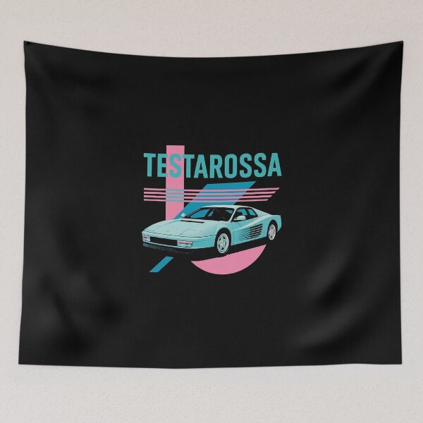 Item preview, Ferrari Testarossa Retro Art – 80s Vaporwave Miami Aesthetic Sports Car Design designed and sold by TheArtOfCar.