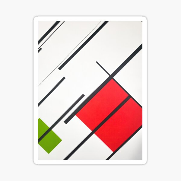 Item preview, Geometric Lines with Red and Green Minimal Squares designed and sold by Artbyvo.