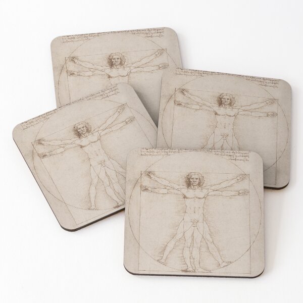 Item preview, Vitruvian Man (Leonardo Da Vinci, 1498), Italian Renaissance drawing designed and sold by Vintagenaut.