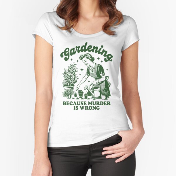 Item preview, Gardening Because Murder Is Wrong Funny Retro Gardening designed and sold by CutenessKlub.