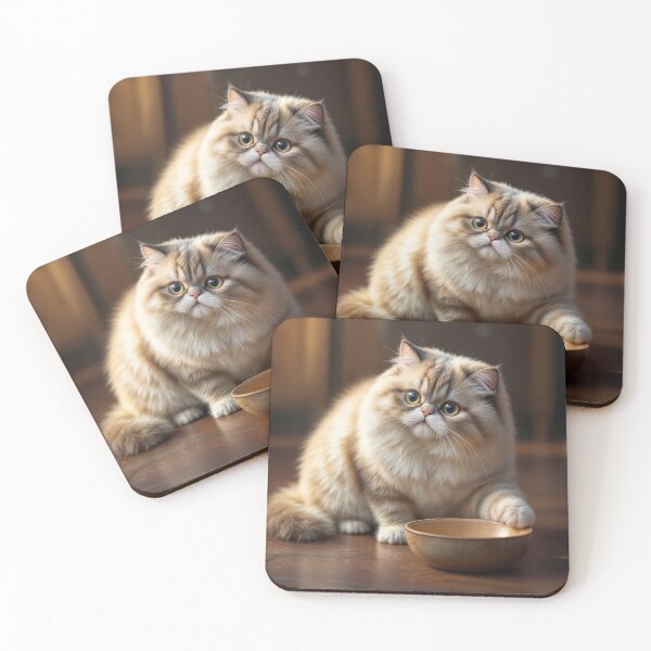 Item preview, Persian Cat With Empty Food Bowl designed and sold by Maria Dryfhout.