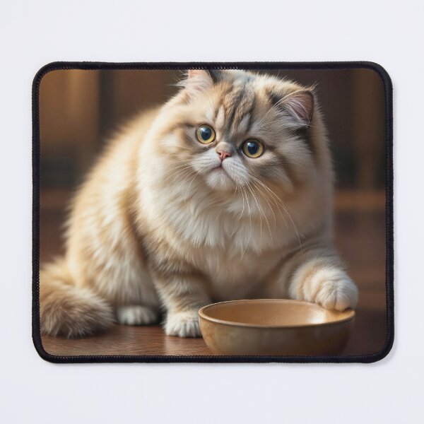 Item preview, Persian Cat With Empty Food Bowl designed and sold by Maria Dryfhout.