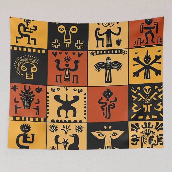 Item preview, Bold African Tribal Symbolism designed and sold by BoBiloArt.