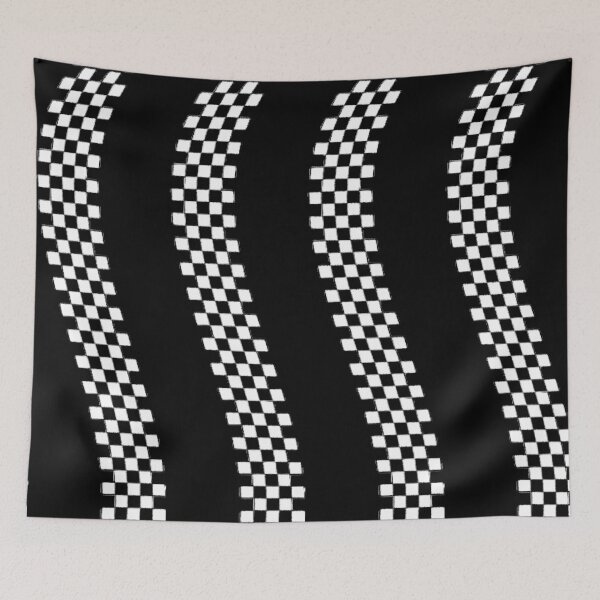 Item preview, Black and White checkered racing stripe designed and sold by BuxomBabe21.