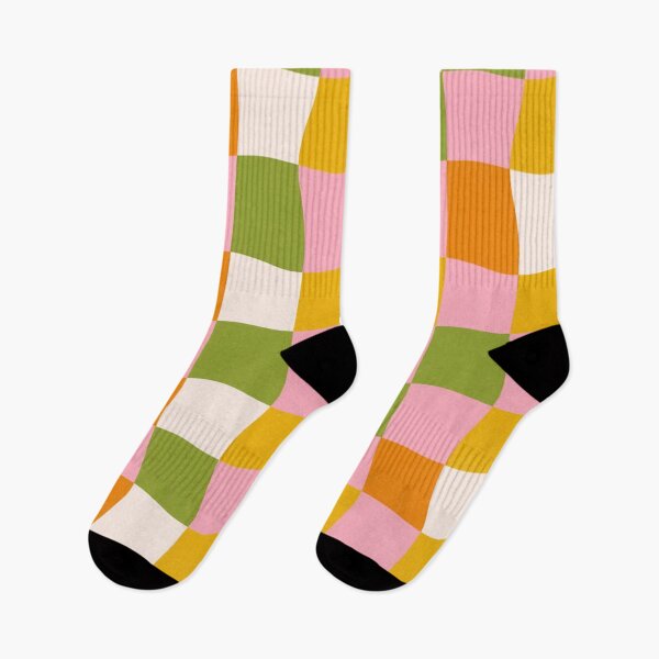 Item preview, Retro Wavy Checkerboard Pattern – Groovy Dopamine Grid  designed and sold by trajeado14.
