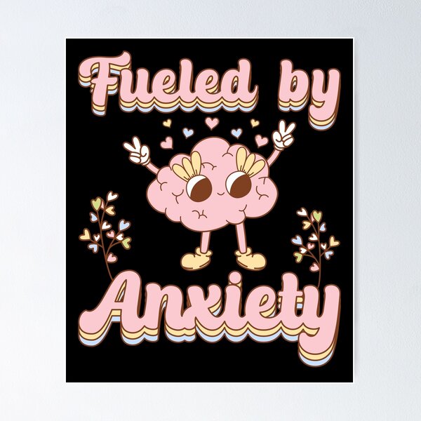 Item preview, Cute Kawaii Brain Fueled by Anxiety designed and sold by Jesabee Designs.