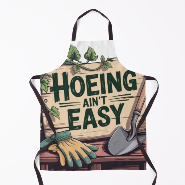 Aperçu de l'œuvre Funny Gardening Shirt - "Hoeing Ain’t Easy" Vintage Garden Tools Design créée et vendue par DRAWZENART.