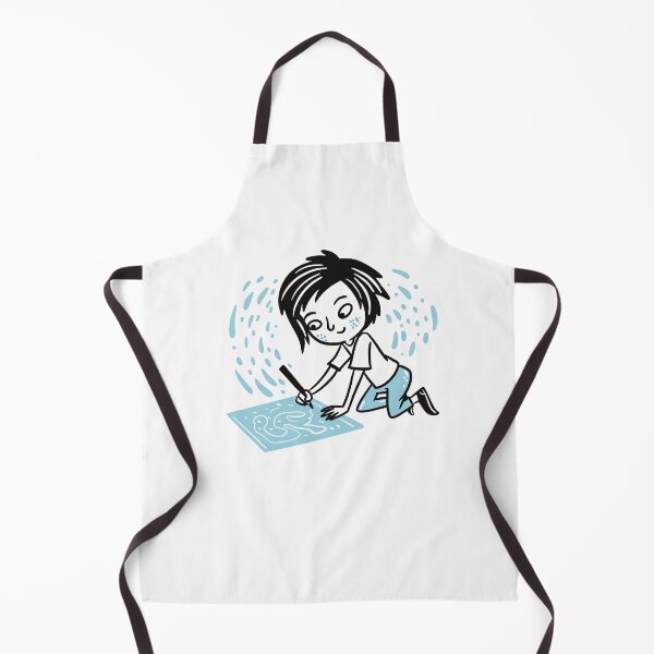 Item preview, Girl writing on the ground in blue designed and sold by jasmineberry.