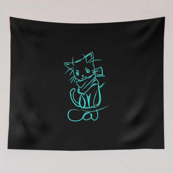 Item preview, Copy of Cat made with light blue lines designed and sold by Joncasmiart.