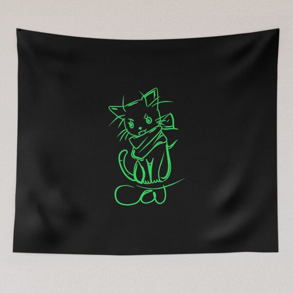 Item preview, Cat made with green lines designed and sold by Joncasmiart.