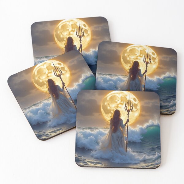 Item preview, Queen of the sea holding a golden trident designed and sold by mystiquelicorne.