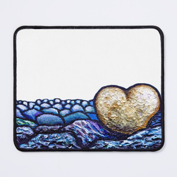 Item preview, One in a Million, Textured rocky beach canvas painting with love heart designed and sold by Art by Agnes Bosze.