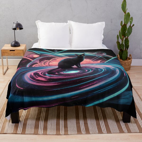 Item preview, Cat on a neon space disk travels through interstellar space designed and sold by Paul-Place.