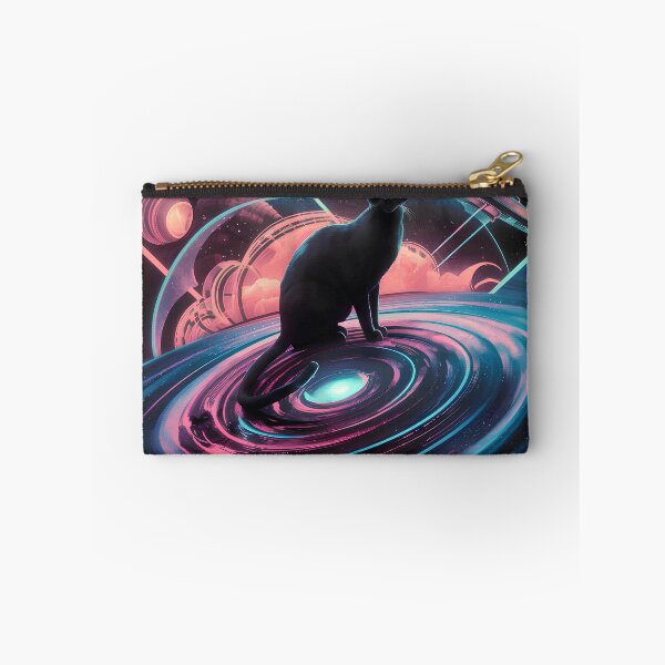 Item preview, Cat on a neon space disk travels through interstellar space designed and sold by Paul-Place.