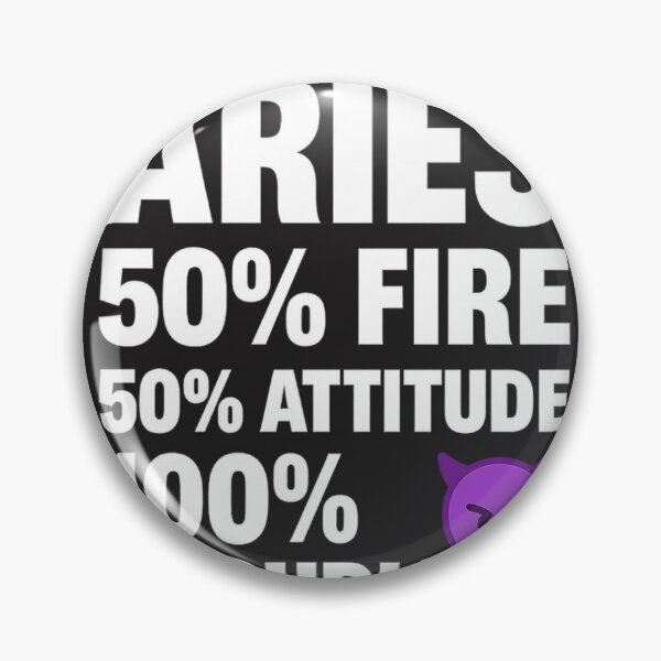 Item preview, Aries: 50% Fire, 50% Attitude, 100% Trouble designed and sold by Uduppukadai.