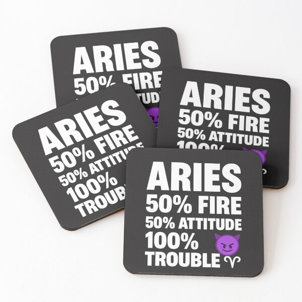 Item preview, Aries: 50% Fire, 50% Attitude, 100% Trouble designed and sold by Uduppukadai.