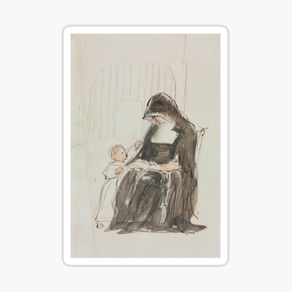 Item preview, Nun reading to a child designed and sold by 19th Century in Color.