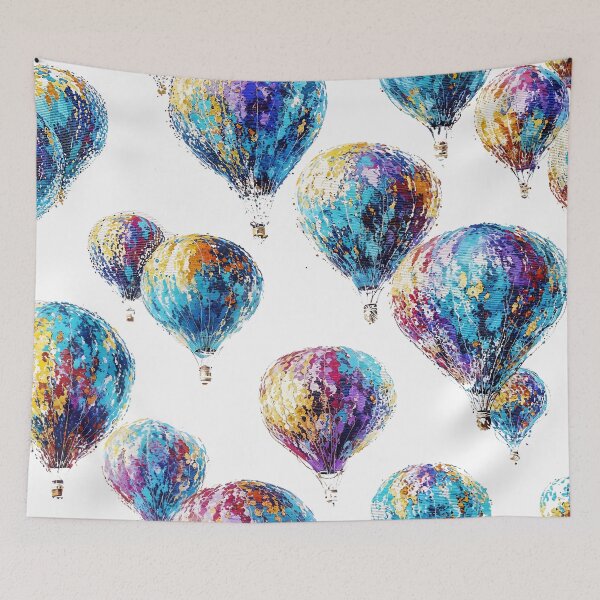 Item preview, hot air balloons pattern bright vibrant | dejco.art designed and sold by dejco.art.