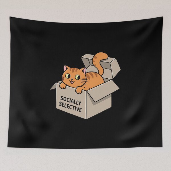 Item preview, Socially Selective Cat designed and sold by Meow Cat.