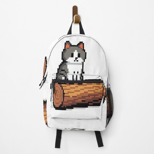 Item preview, Pixel Cat on a Log – Retro Kawaii Vibes designed and sold by InsertQuests.