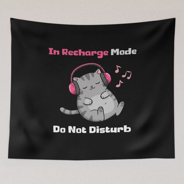 Item preview, Relaxing Cat in Headphones - Recharging Mode designed and sold by Meow Cat.
