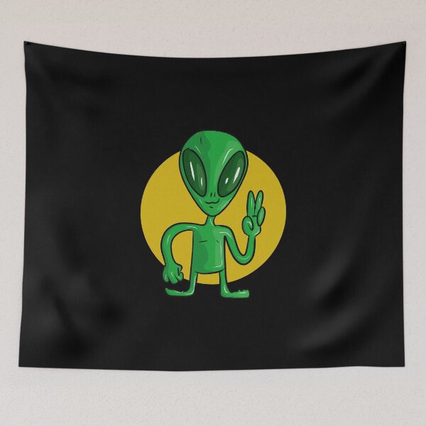 Item preview, Small alien waving with a message of peace designed and sold by Joncasmiart.