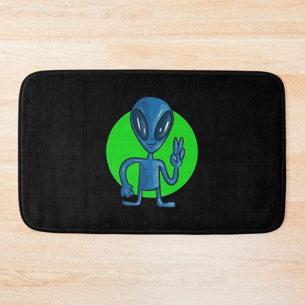 Item preview, Small blue alien waving with a message of peace designed and sold by Joncasmiart.