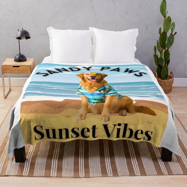 Item preview, Sandy Paws Sunset Vibes – Golden Retriever Tropical Beach Shirt Design designed and sold by Fredster1966.