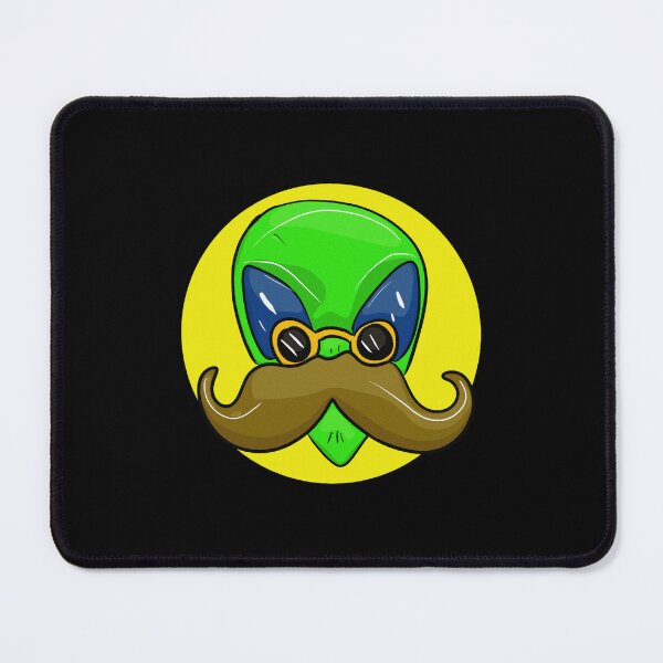 Item preview, Mustachioed alien with glasses and a yellow circle designed and sold by Joncasmiart.