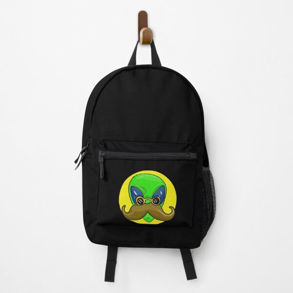 Item preview, Mustachioed alien with glasses and a yellow circle designed and sold by Joncasmiart.