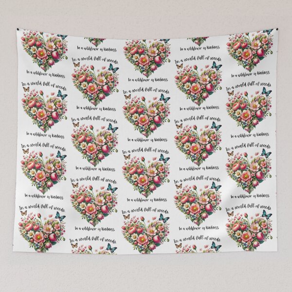 Item preview, Wildflower Heart with Butterflies – Inspirational Kindness Quote Art designed and sold by WHDProduction45.