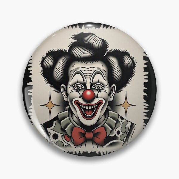 Item preview, Tatoo of Vintage Circus Clown Charm: A Nostalgic Vision   designed and sold by GEM STYLE.