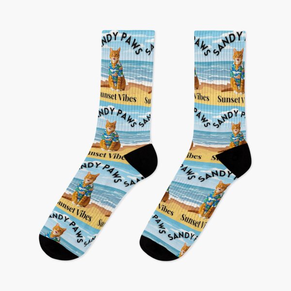 Item preview, Sandy Paws ... Sunset Vibes – Orange Tabby Cat Tropical Beach Design designed and sold by Fredster1966.
