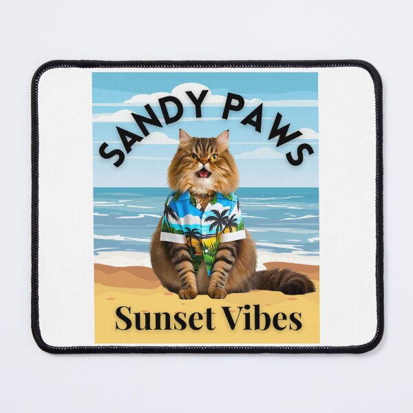 Item preview, Sandy Paws ... Sunset Vibes – Persian Cat Tropical Beach Design designed and sold by Fredster1966.