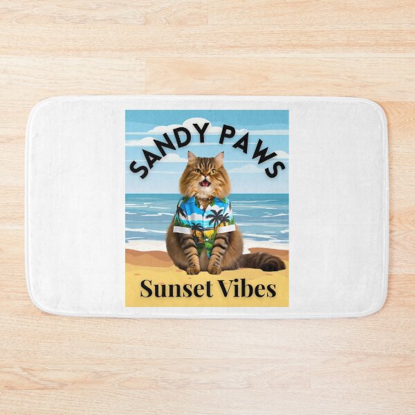 Item preview, Sandy Paws ... Sunset Vibes – Persian Cat Tropical Beach Design designed and sold by Fredster1966.