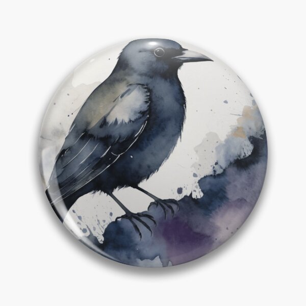 Item preview,  Black Bird in a Silent Watercolor Dream designed and sold by WaterBirdArt.
