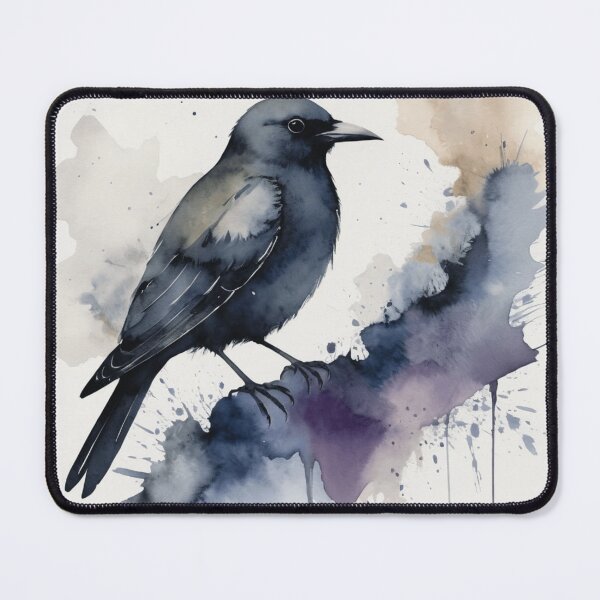Item preview, Black Bird in a Silent Watercolor Dream designed and sold by WaterBirdArt.