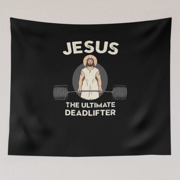 Item preview, Jesus – The Ultimate Deadlifter | Christian Gym Faith Design designed and sold by HYSTOREGYMWEAR.