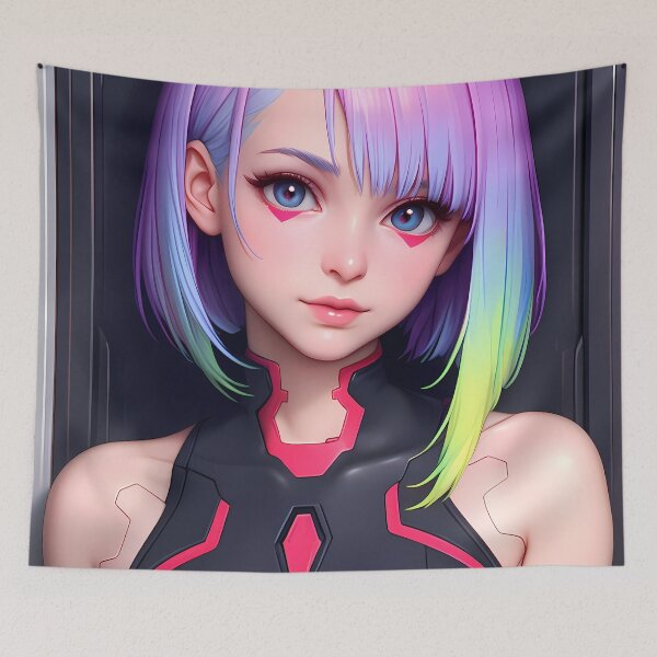 Item preview, Lucy Cyberpunk Edgerunners Neon Tech Style Anime Girl Waifu Beauty designed and sold by mildaclairmo.