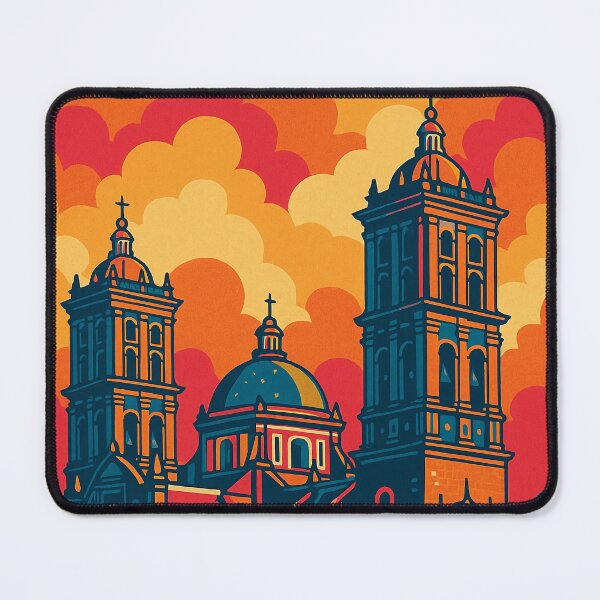 Item preview, Colorful Puebla Cityscape | Retro Pop Art Style | Vibrant Mexican Culture and Colonial Charm | Digital Art of Puebla's Iconic Architecture | Bold and Nostalgic Tribute to Puebla designed and sold by PaintedPixels01.